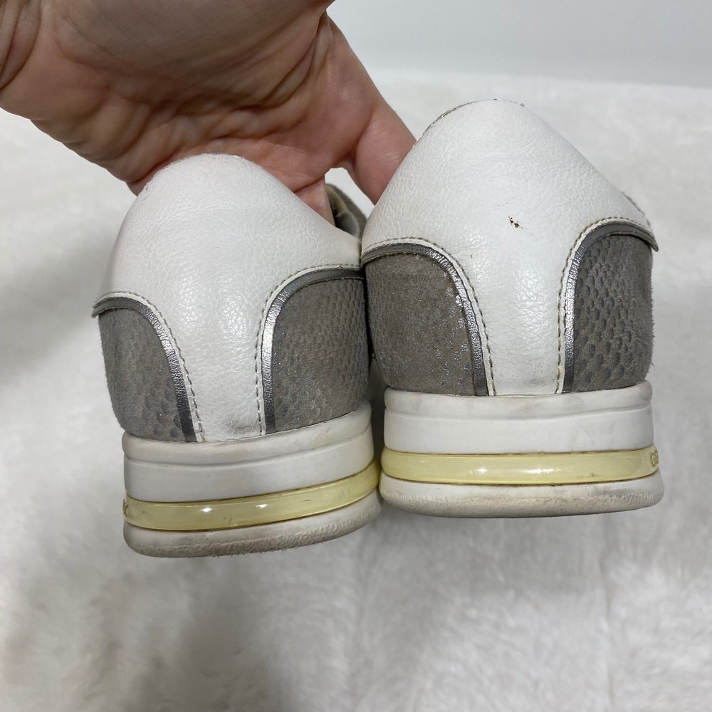 Geox Silver Snake Embossed Leather Fashion Sneakers Casual Shoes‎ Women's 9 - Picture 6 of 10